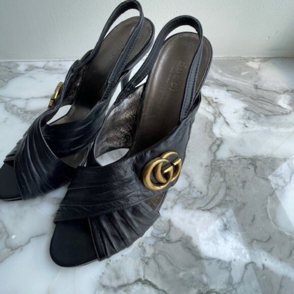 GUCCI sling back sandal heels - SZ 38 / 8 - Picture 7 of 7